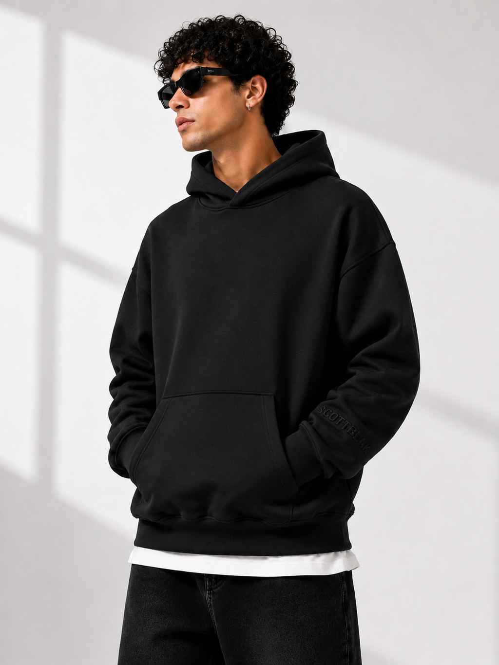 SCOTTBLAK Premium Oversized Black Hoodie