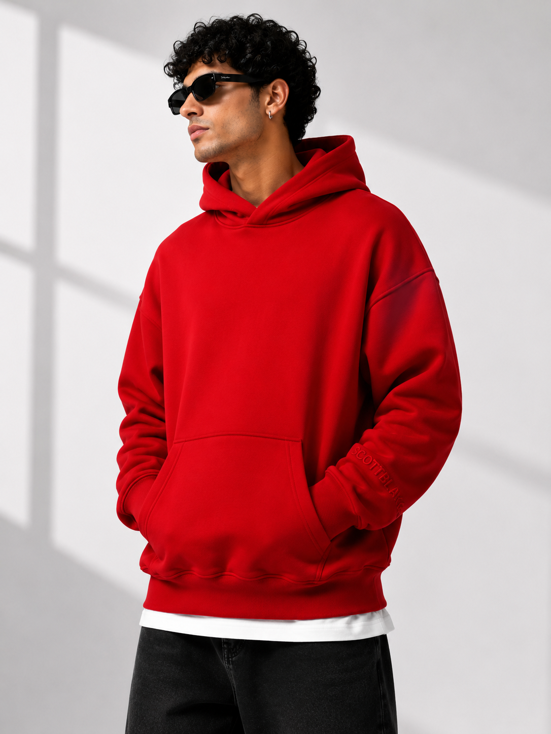 SCOTTBLAK Premium Oversized Red Hoodie