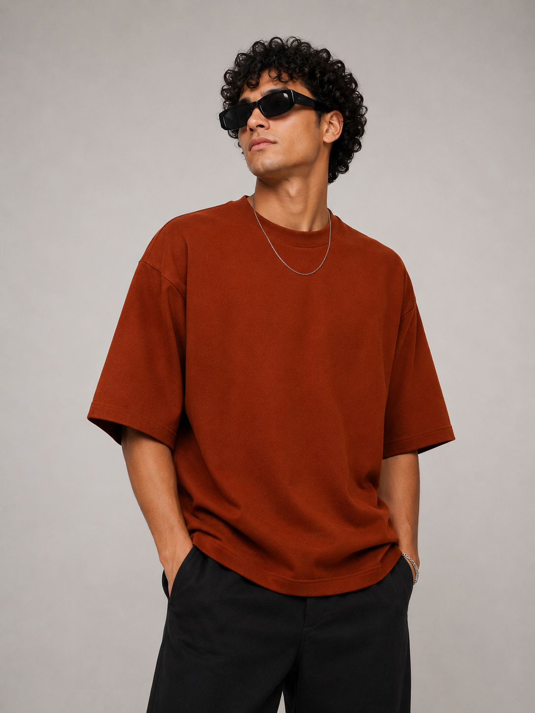 SCOTTBLAK Premium Oversized Brown T-Shirt