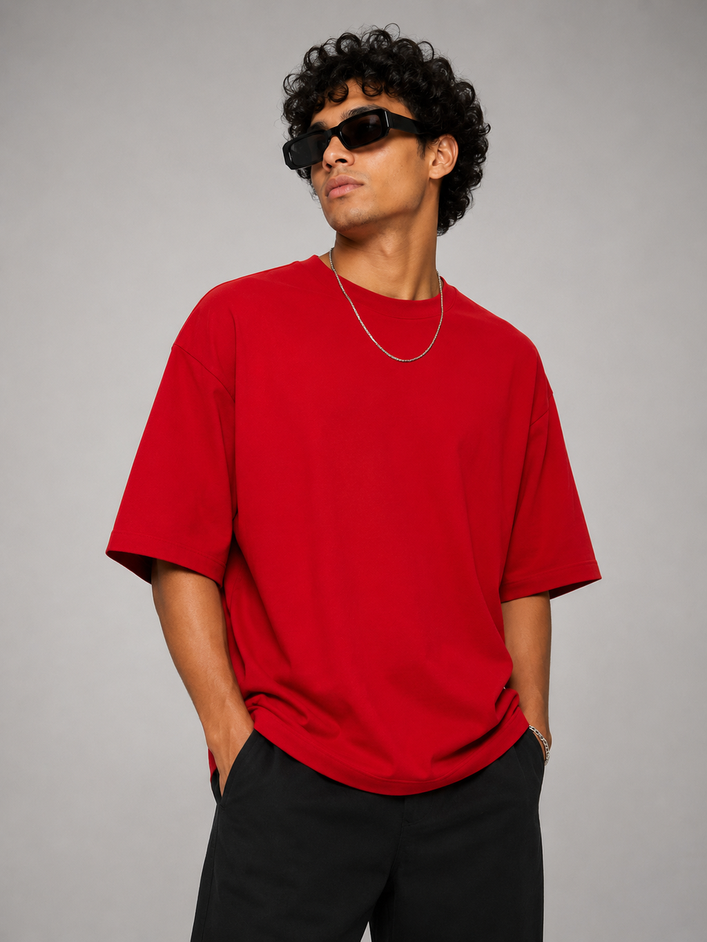 SCOTTBLAK Premium Oversized Red T-Shirt