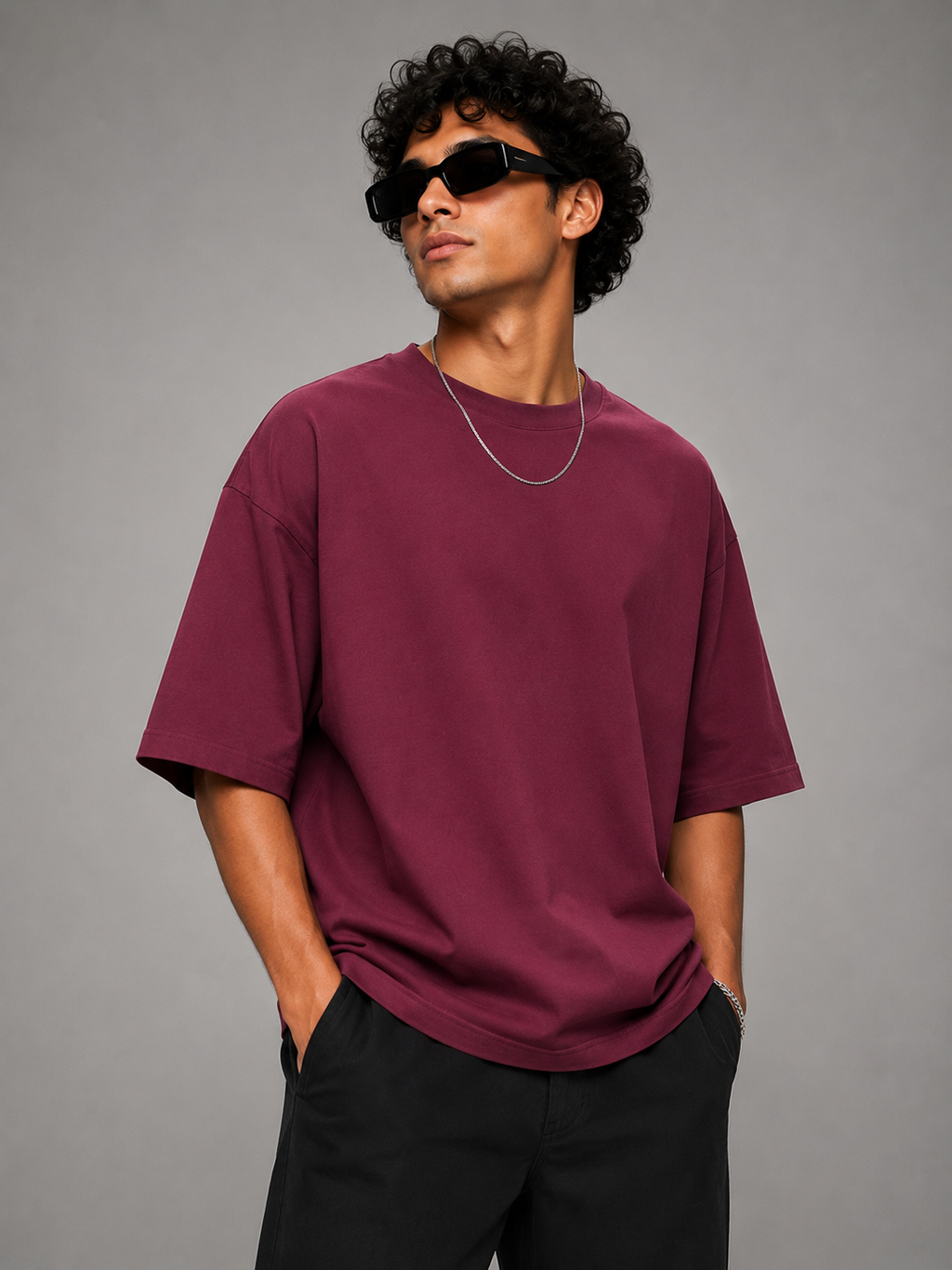 SCOTTBLAK Premium Oversized Light Maroon T-Shirt