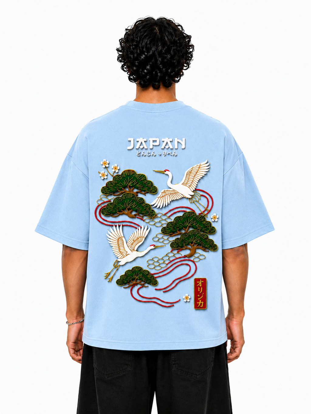 SCOTTBLAK Japan Heritage Oversized Puff Tee – Sky Blue