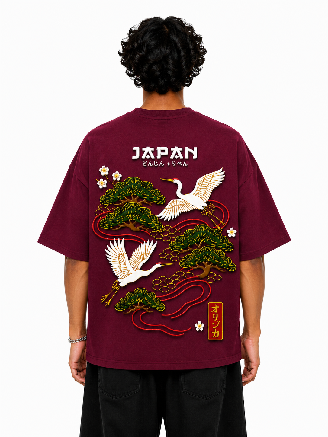 SCOTTBLAK Japan Heritage Oversized Puff Tee – Maroon