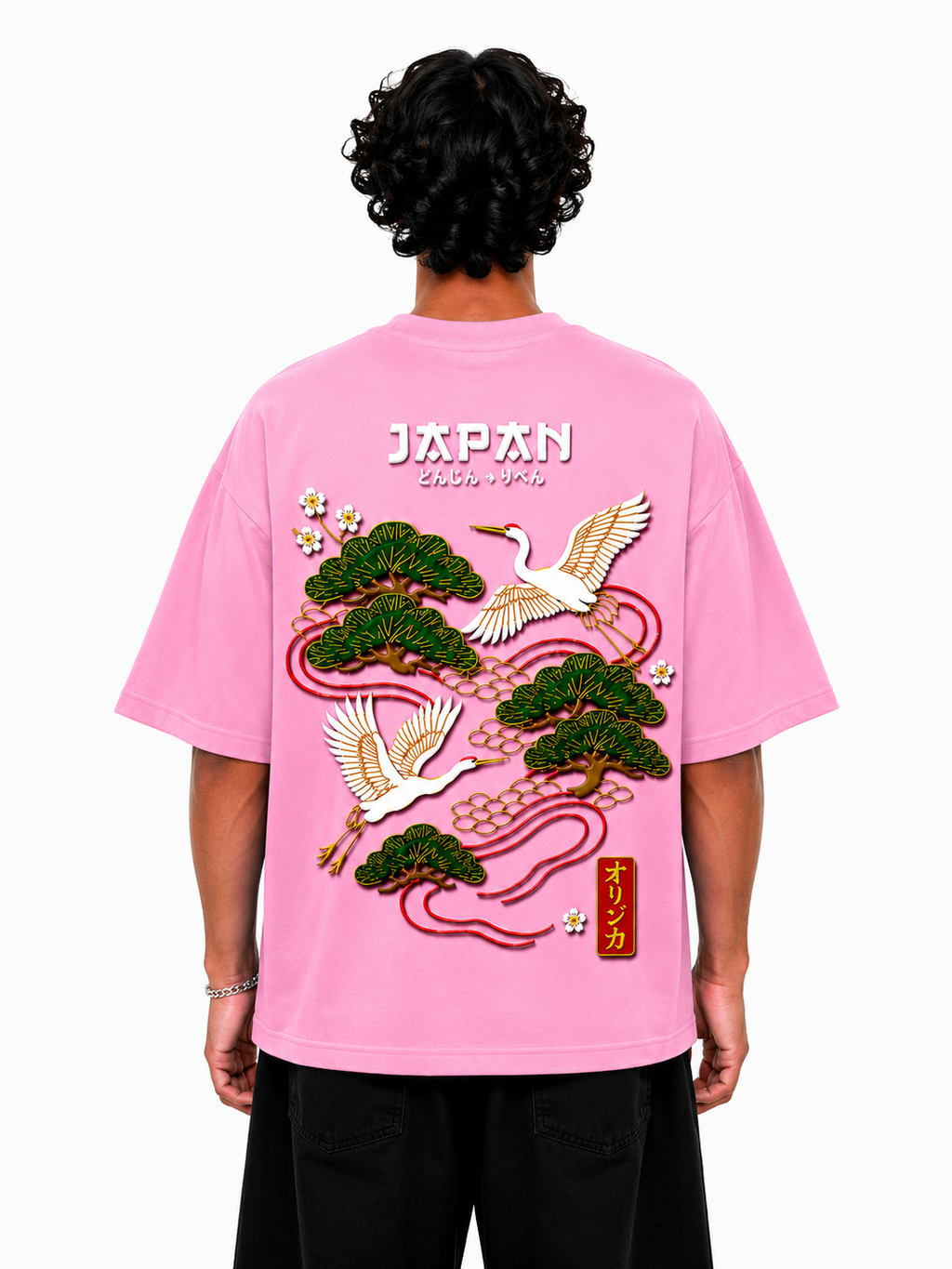 SCOTTBLAK Japan Heritage Oversized Puff Tee – Pink
