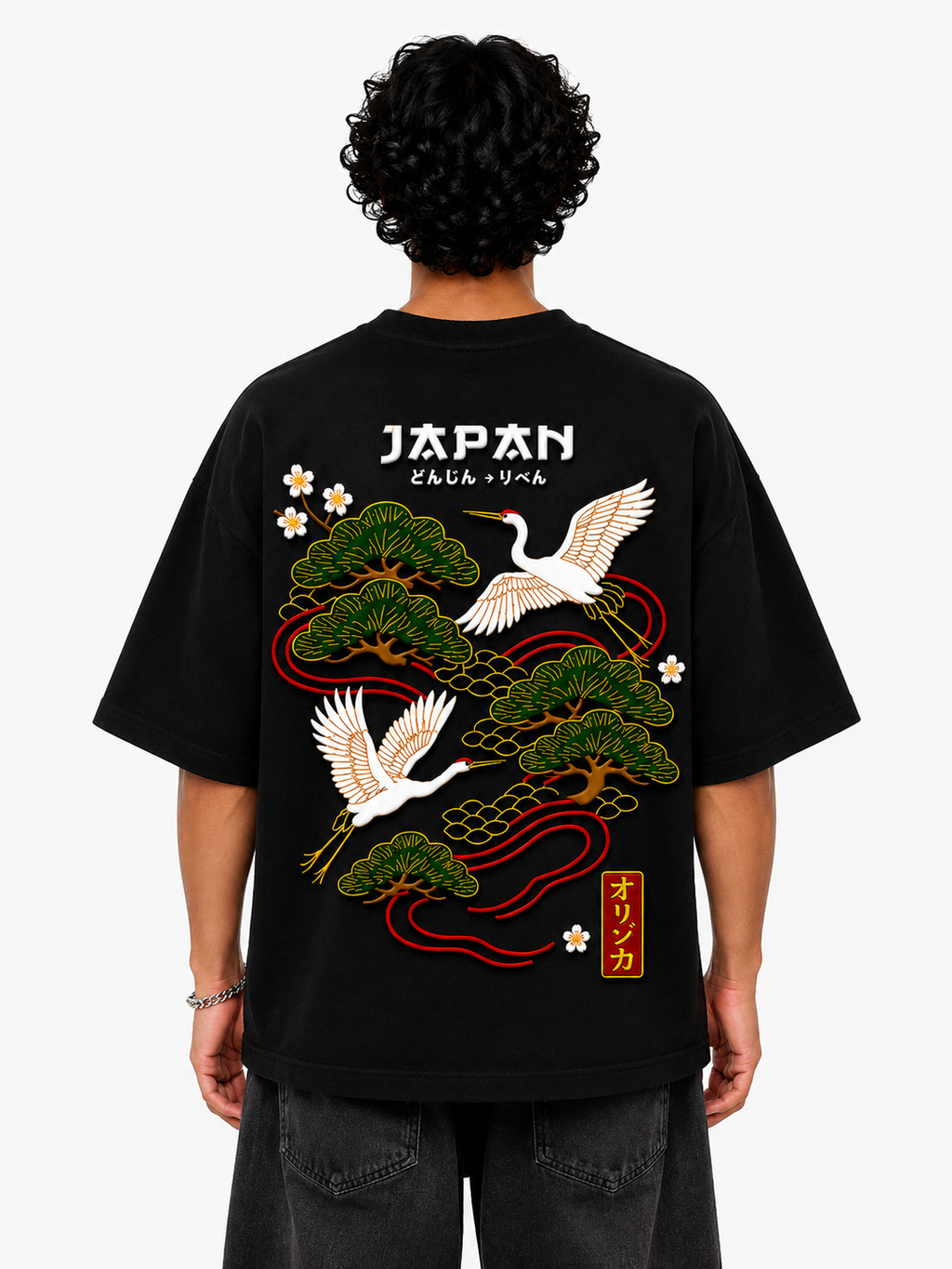 SCOTTBLAK Japan Heritage Oversized Puff Tee – Black