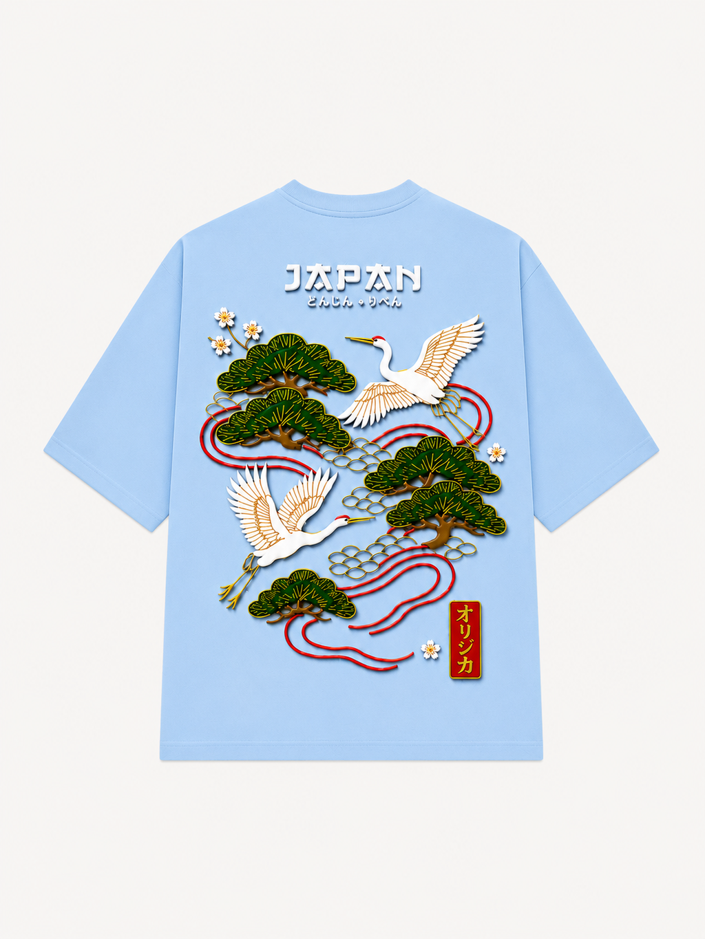 SCOTTBLAK Japan Heritage Oversized Puff Tee – Sky Blue