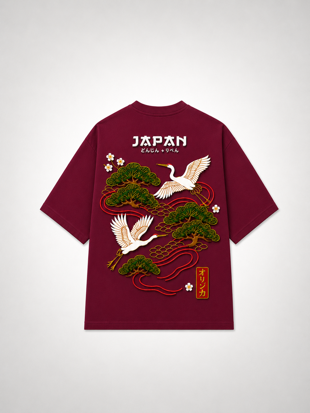 SCOTTBLAK Japan Heritage Oversized Puff Tee – Maroon