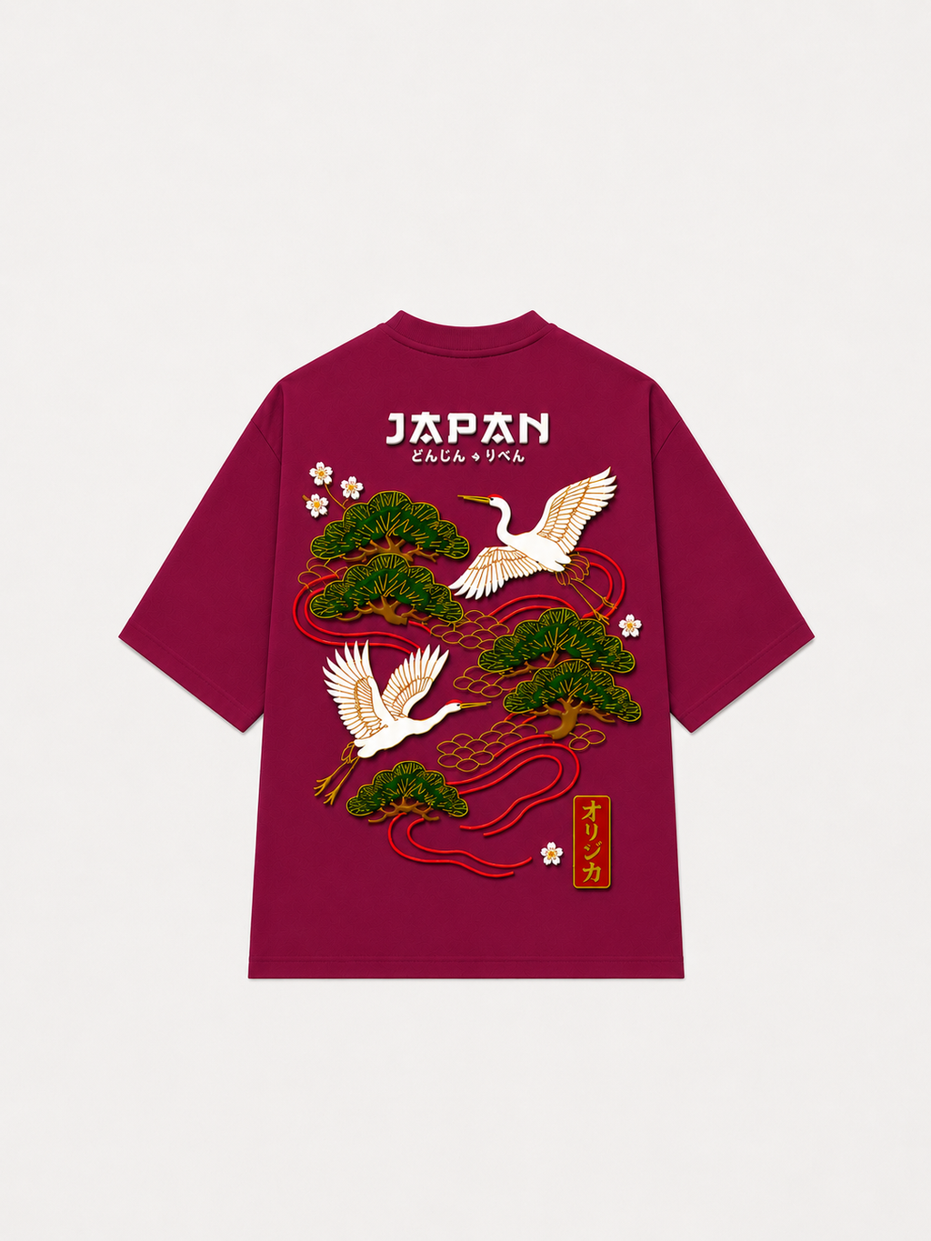 SCOTTBLAK Japan Heritage Oversized Puff Tee – Light Maroon