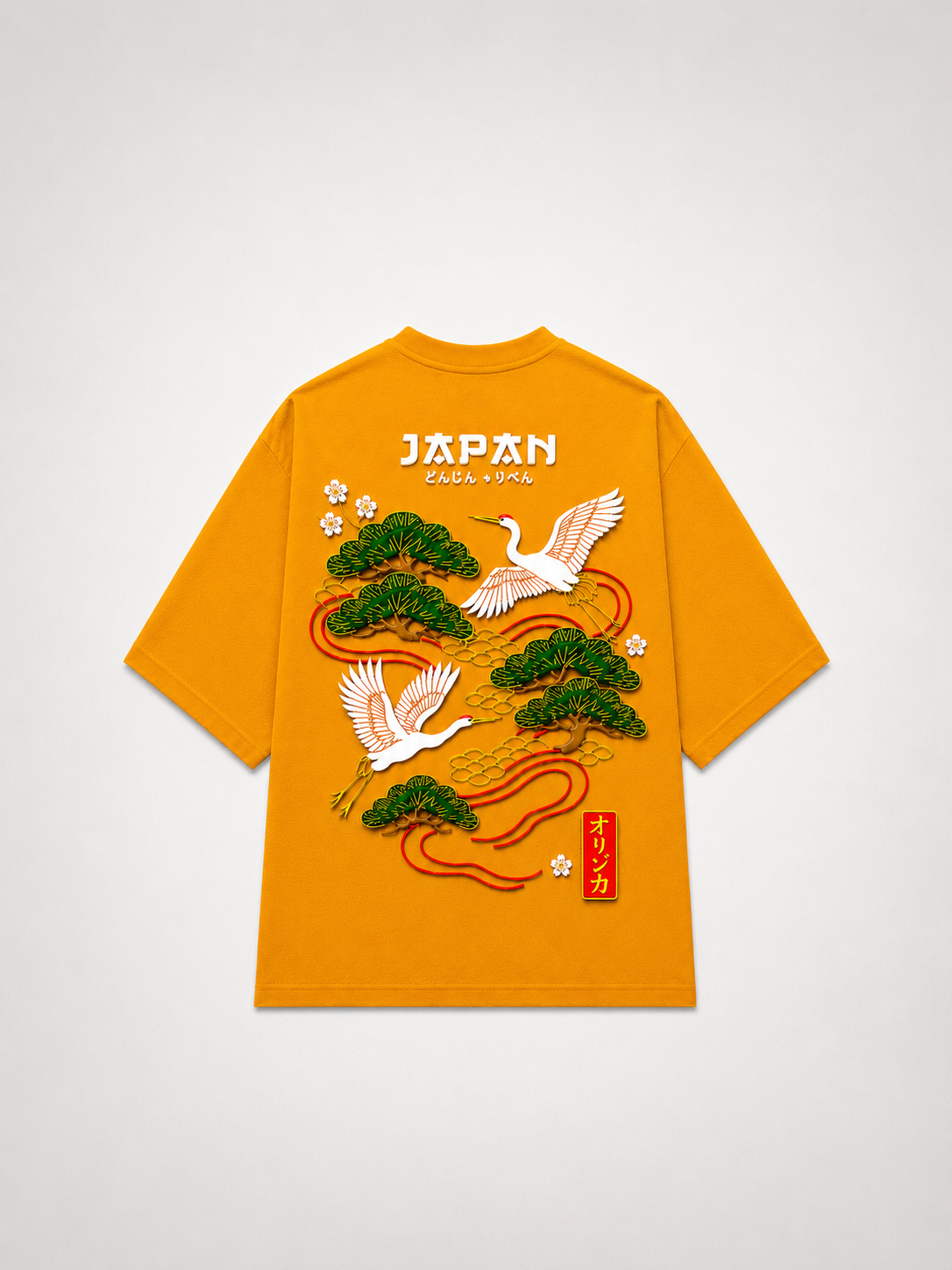 SCOTTBLAK Japan Heritage Oversized Puff Tee – Mustard Yellow
