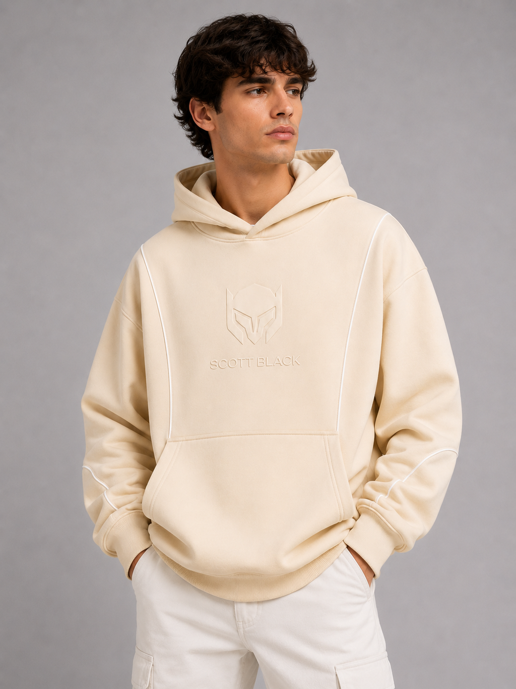 Premium Oversized Beige Hoodie