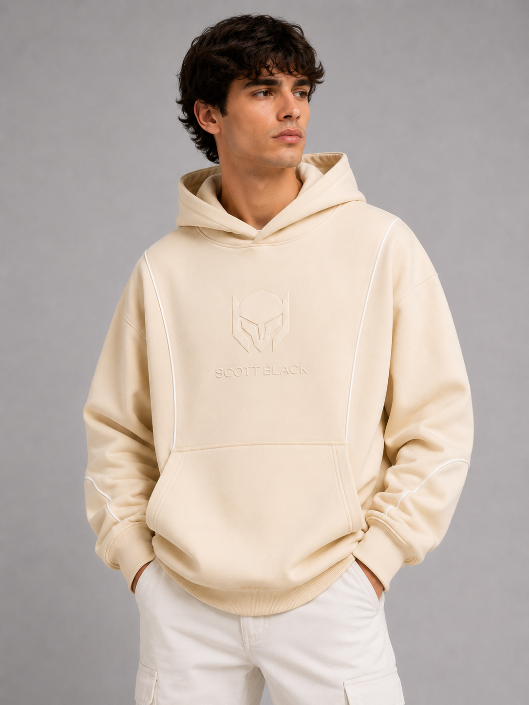 Premium Oversized Beige Hoodie