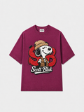 Scott Blak Puff Graphic Oversized T-Shirt – Light Burgundy