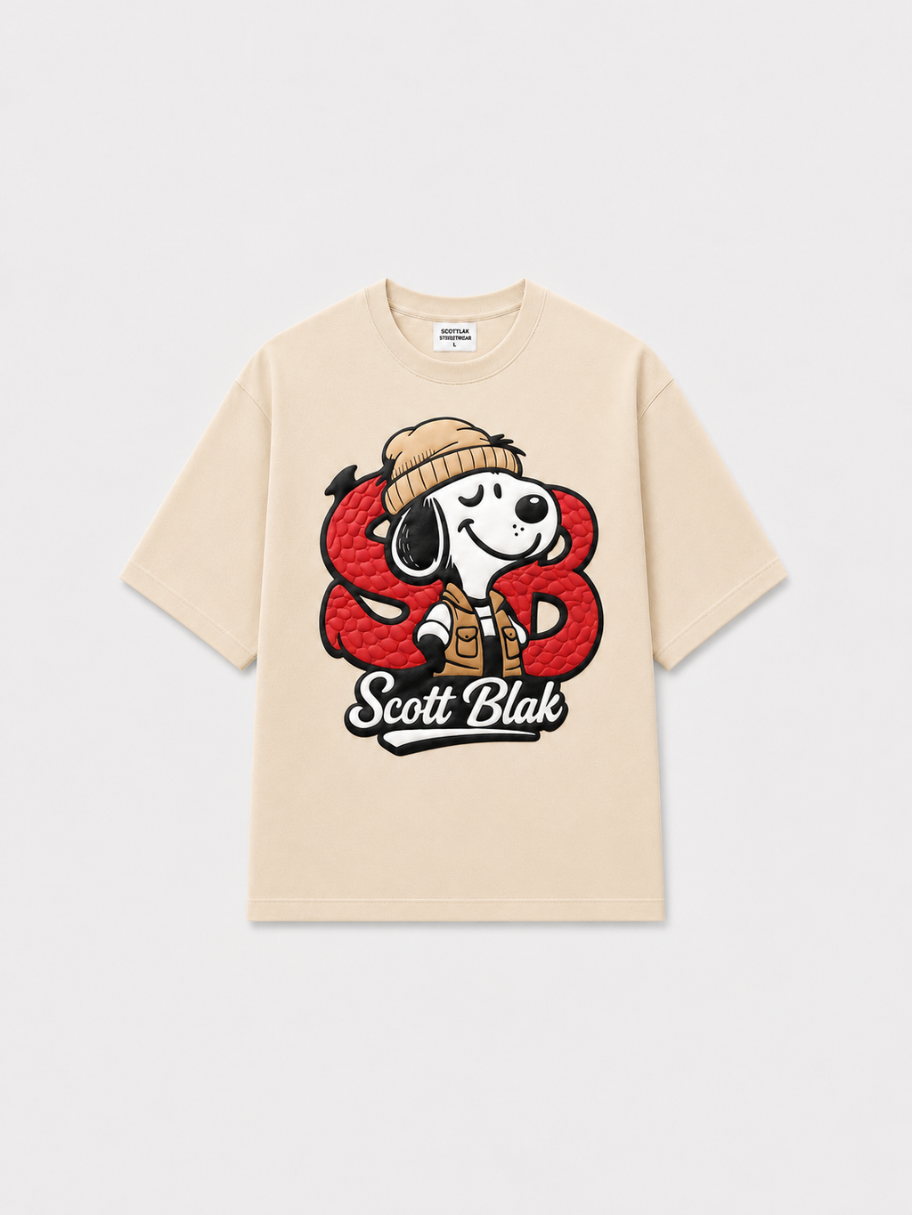 Scott Blak Beige Puff Graphic Tee
