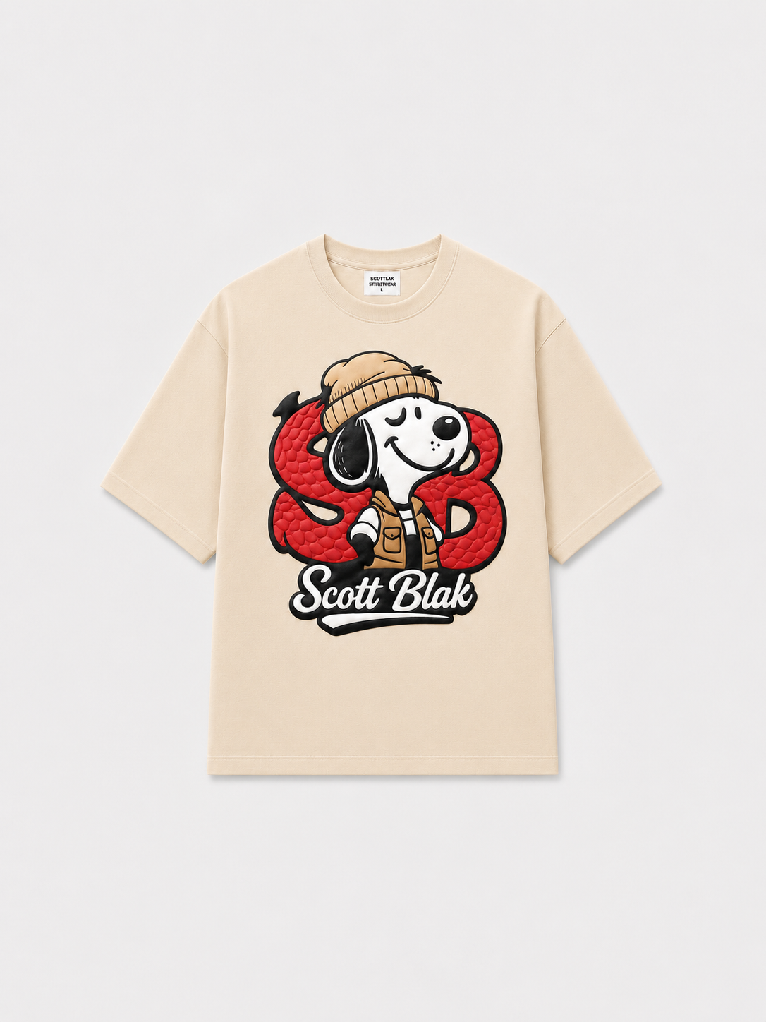 Scott Blak Beige Puff Graphic Tee