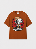 Scott Blak Snoopy Oversized Graphic T-Shirt – Brown