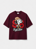 Scott Blak Snoopy Oversized Graphic T-Shirt – Dark Burgundy