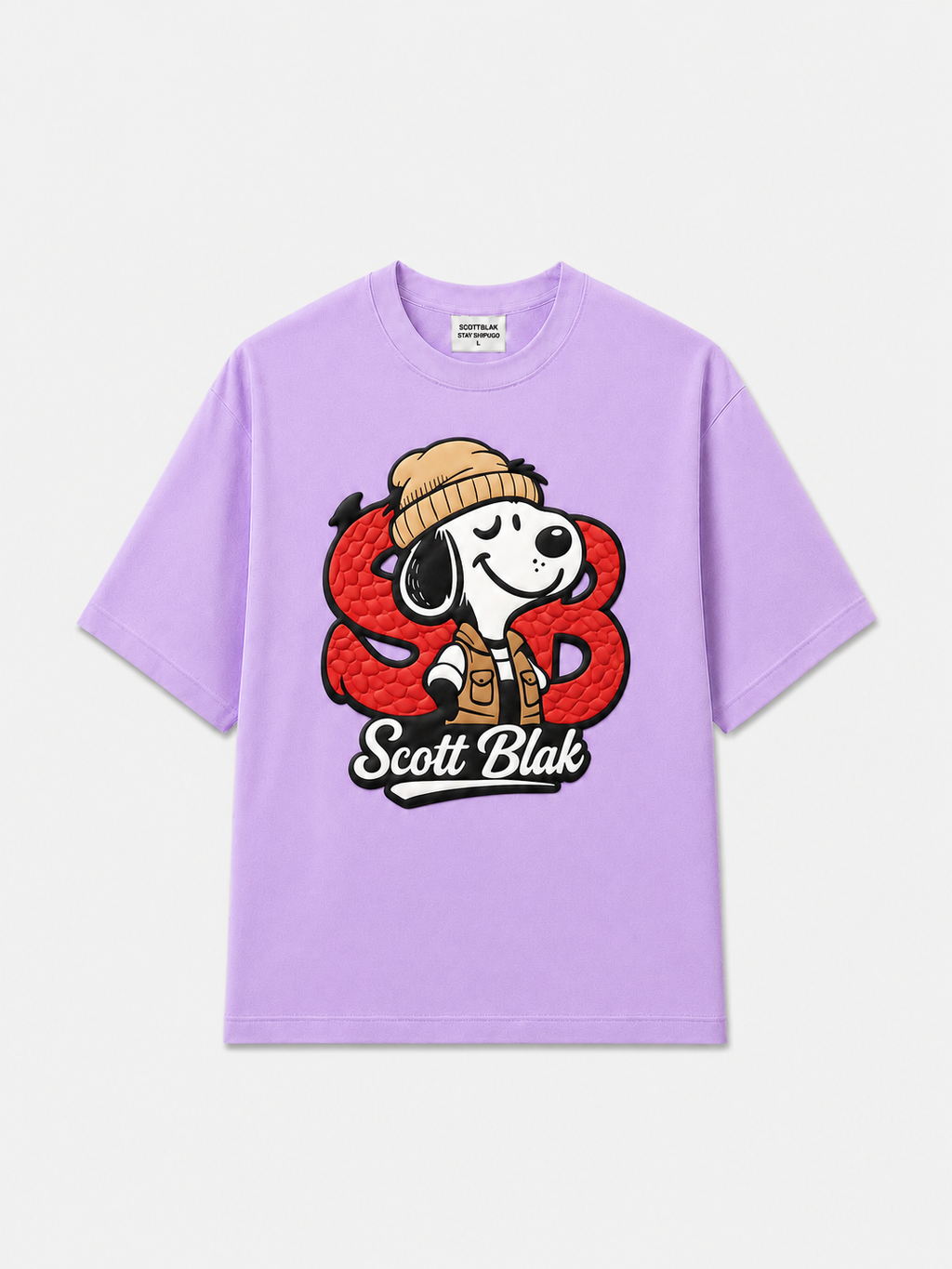 Scott Blak Snoopy Oversized Graphic T-Shirt – Lavender