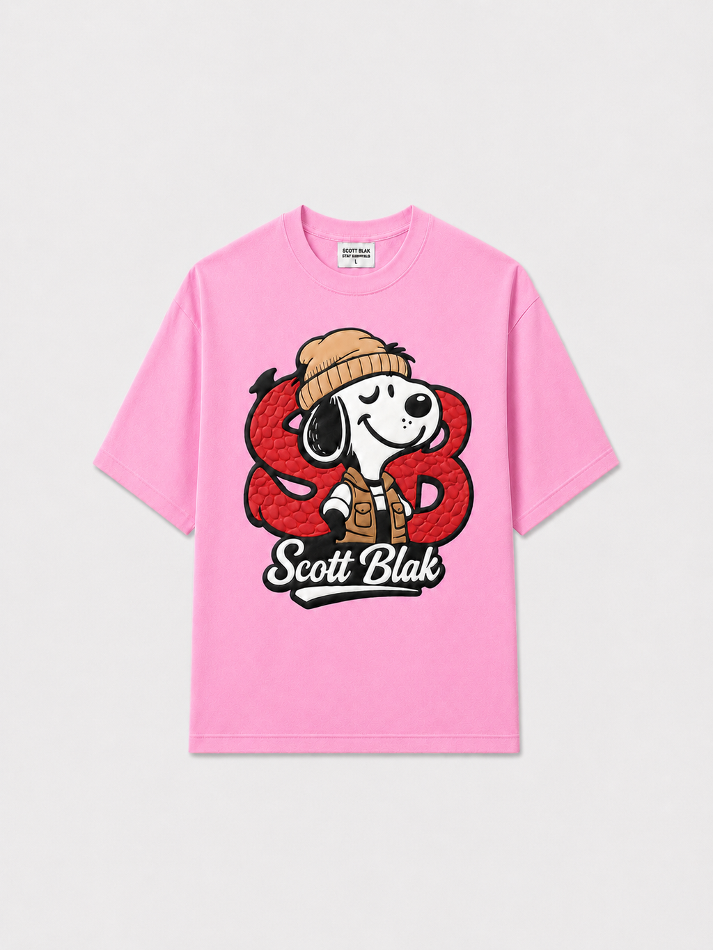Scott Blak Puff Graphic Oversized T-Shirt – Pink