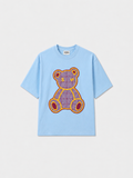SCOTTBLAK Sky Blue Luxe Puff Bear Oversized Tee