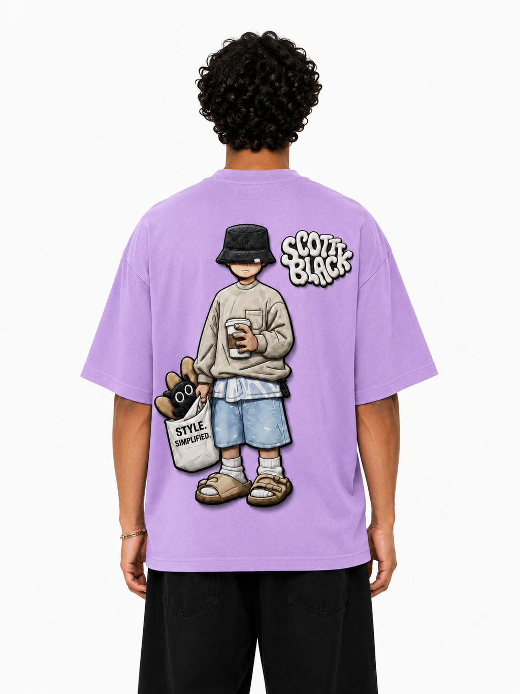 SCOTTBLAK Premium Oversized Puff Tee – Lavender