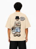 SCOTTBLAK Premium Oversized Puff Tee – Beige