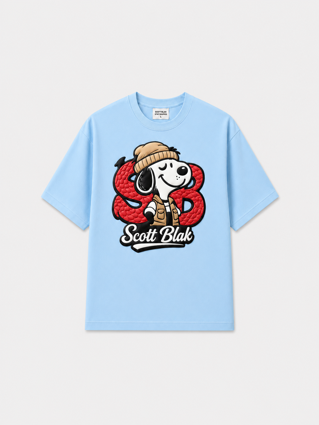 Scott Blak 3D Puff Graphic Tee - Sky Blue