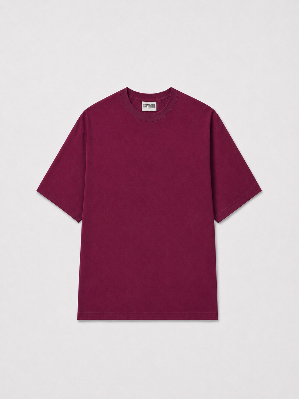 SCOTTBLAK Premium Oversized Puff Tee – Light Maroon