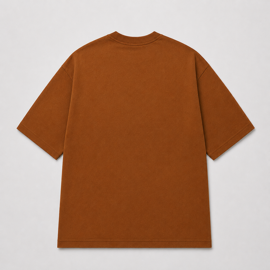 Brown Zebra Puff Print Oversized T-Shirt – 240 GSM French Terry Cotton