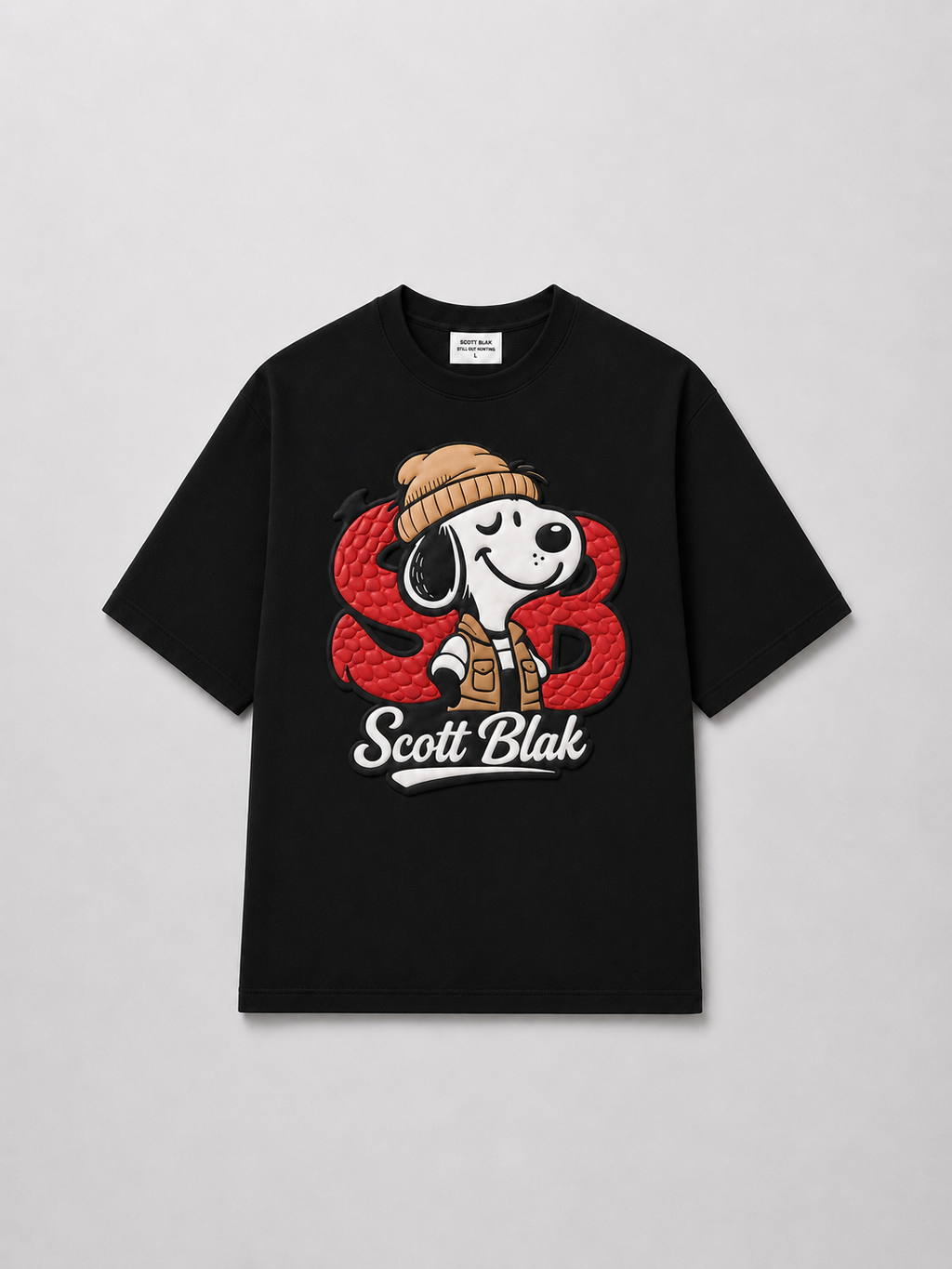 Scott Blak Puff Graphic Oversized T-Shirt – Black