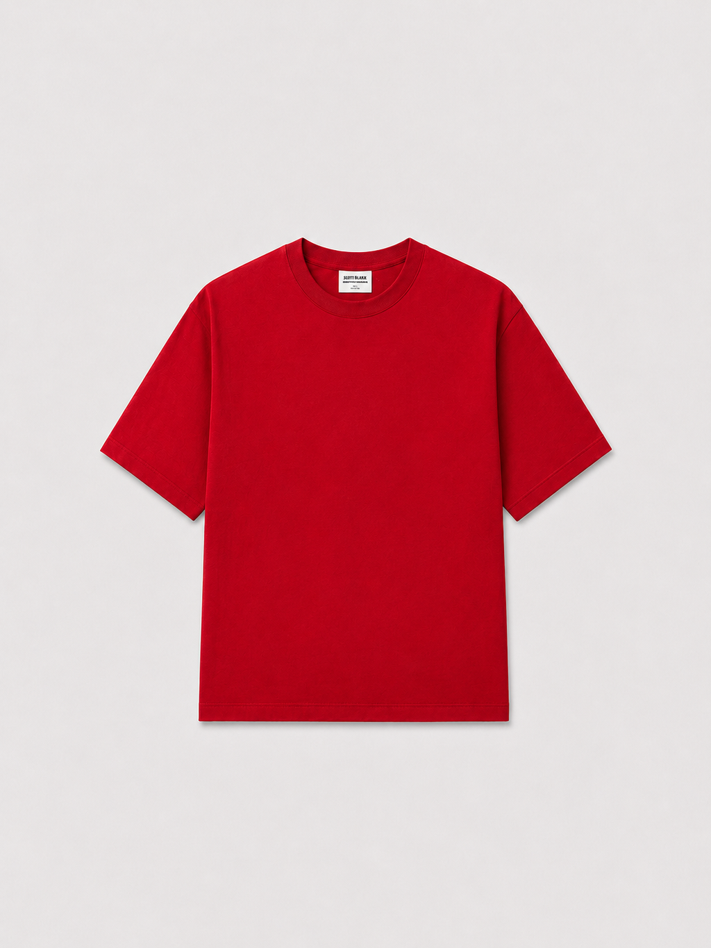 SCOTTBLAK Premium Oversized Puff Tee – Red