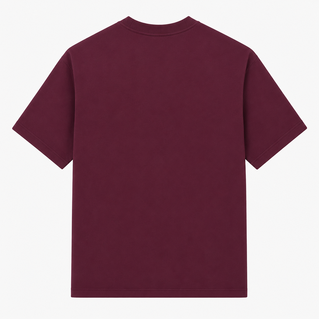 Maroon Zebra 3D Puff Print Oversized T-Shirt | 240 GSM French Terry Cotton