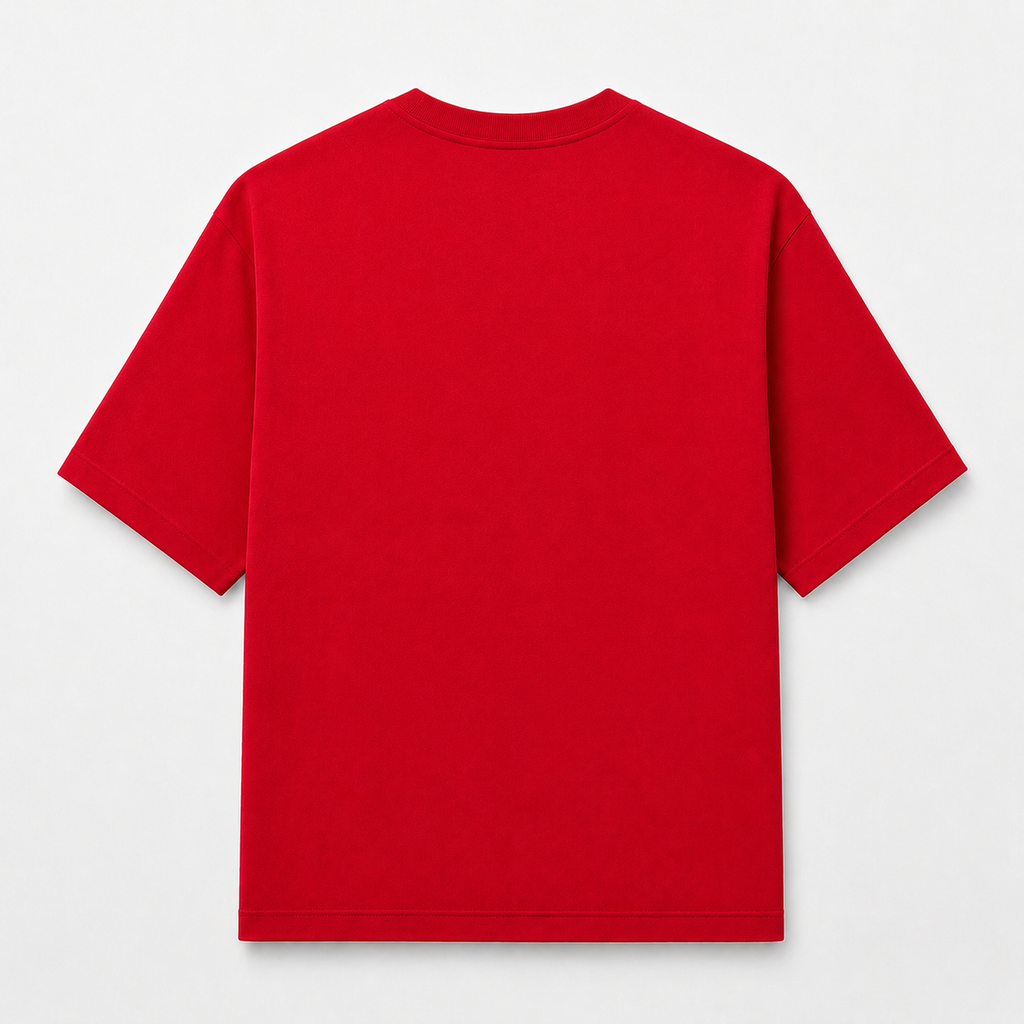 Red Zebra 3D Puff Print Oversized T-Shirt | 240 GSM French Terry Cotton