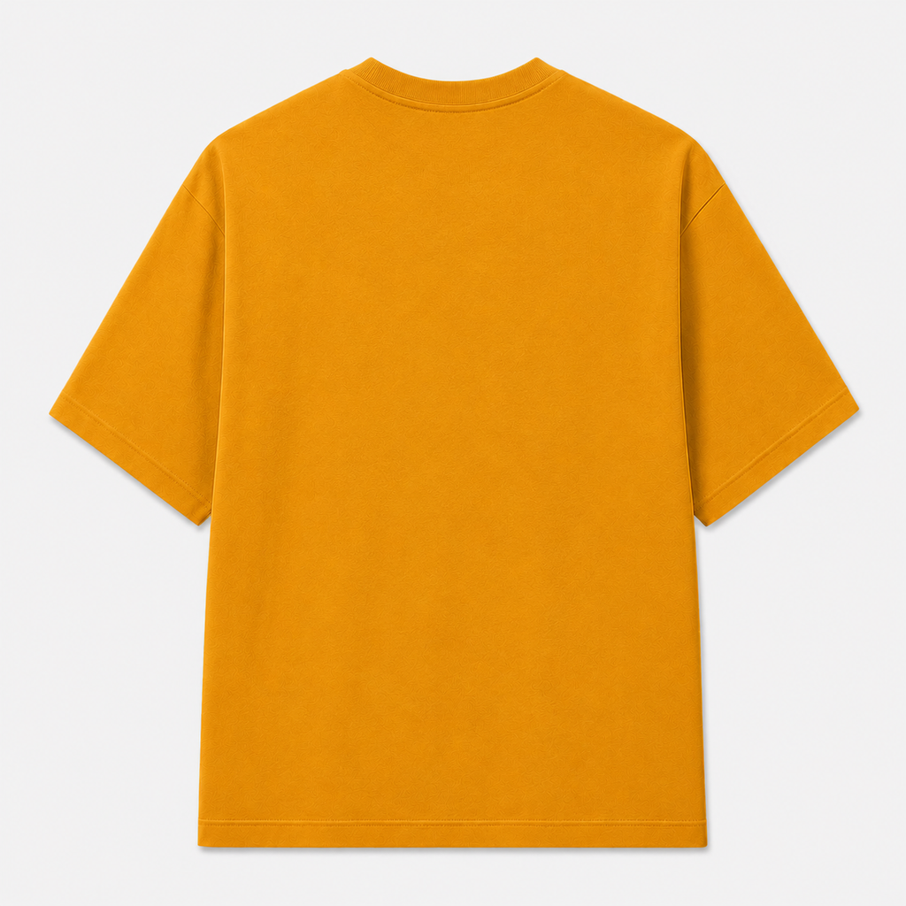 Mustard Yellow Zebra 3D Puff Print Oversized T-Shirt | 240 GSM French Terry Cotton